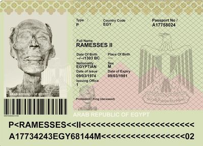 Passport No. A17758024 of King Ramesses II, 1279–1213 BC